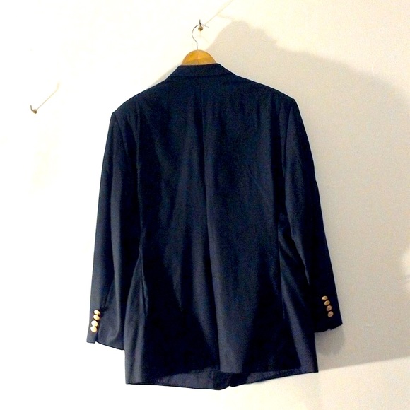 Ralph Lauren 2 Button Single Breasted Black Wool Blazer - Picture 2 of 7